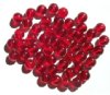 50 8mm Round Transparent Red Glass Beads